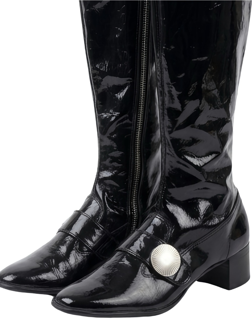Vintage 1970s Black Patent Go-Go Boots - Size 9 - Picture 12 of 16